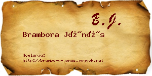Brambora Jónás névjegykártya